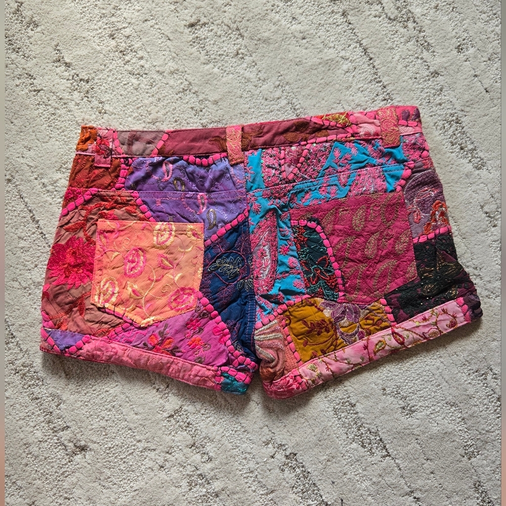 NWOT, Raj, Vibrant Patchwork Women's Shorts, Sz. 30 Waist